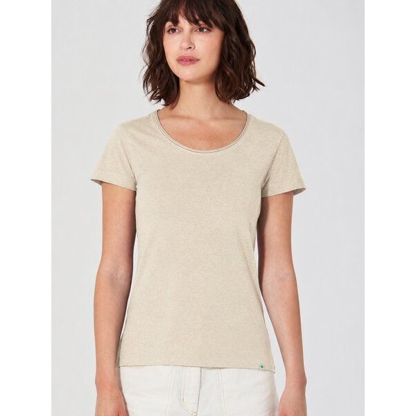 HempAge Damen T-Shirt mit Rollsaum Hanf/Bio-Baumwolle