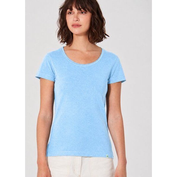 HempAge Damen T-Shirt mit Rollsaum Hanf/Bio-Baumwolle