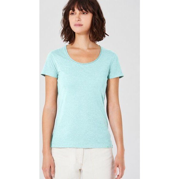 HempAge Damen T-Shirt mit Rollsaum Hanf/Bio-Baumwolle