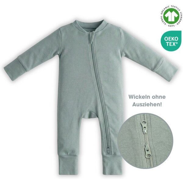 Elsara Mitwachsender Baby-Schlafanzug mit 2-Wege-Reißverschluss aus Bio-Baumwolle GOTS