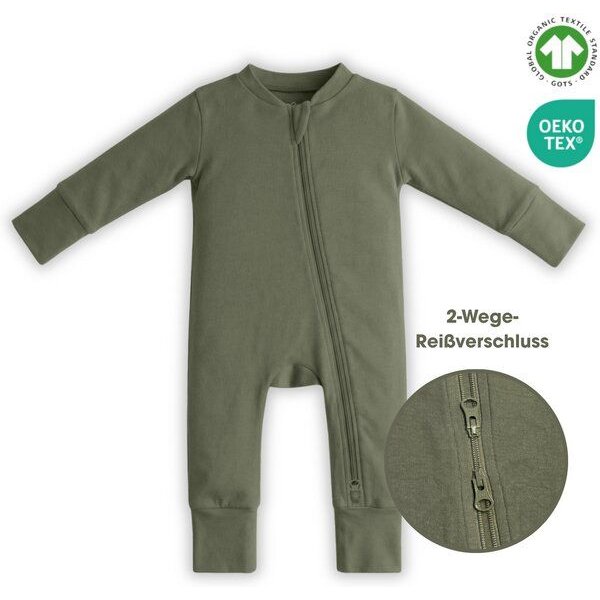 Elsara Mitwachsender Baby-Schlafanzug mit 2-Wege-Reißverschluss aus Bio-Baumwolle GOTS
