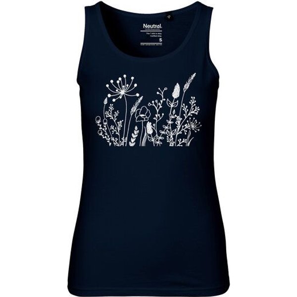 HANDGEDRUCKT "Wilde Wiese" Frauen Tank Top Neutral