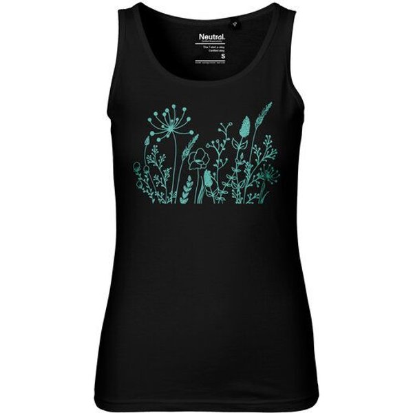 HANDGEDRUCKT "Wilde Wiese" Frauen Tank Top Neutral