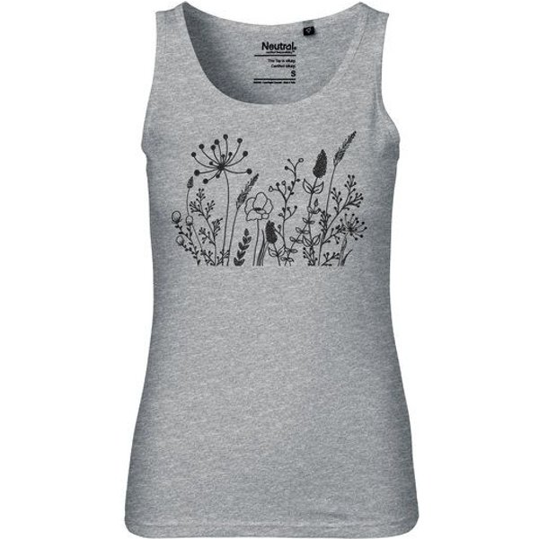 HANDGEDRUCKT "Wilde Wiese" Frauen Tank Top Neutral
