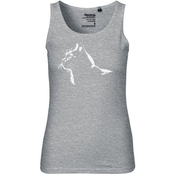 HANDGEDRUCKT "Stubentiger" Frauen Tank Top Neutral