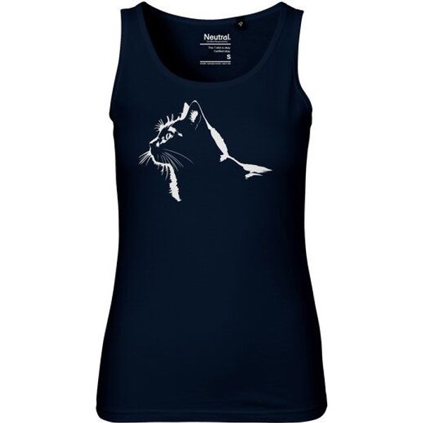 HANDGEDRUCKT "Stubentiger" Frauen Tank Top Neutral