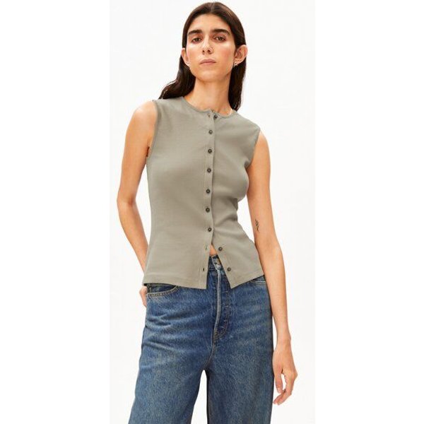 ARMEDANGELS RIB BUTTON Damen Top aus Bio-Baumwoll Mix