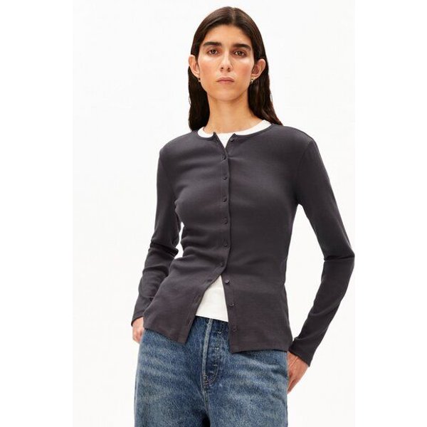 ARMEDANGELS RIB BUTTON Damen Longsleeve aus Bio-Baumwoll Mix