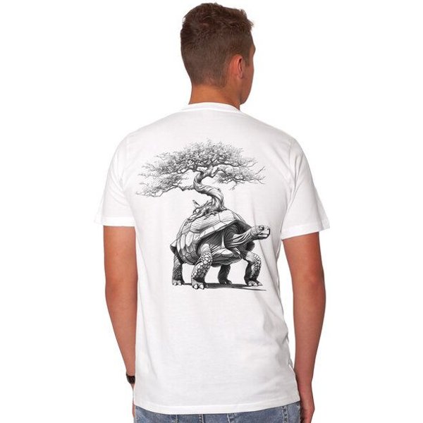 HANDGEDRUCKT RESTPOSTEN "Lange Reise" Männer T-Shirt Earth Positive