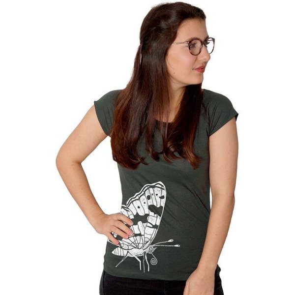 HANDGEDRUCKT RESTPOSTEN "Landkärtchen" Bamboo Frauen T-Shirt Continental Clothing
