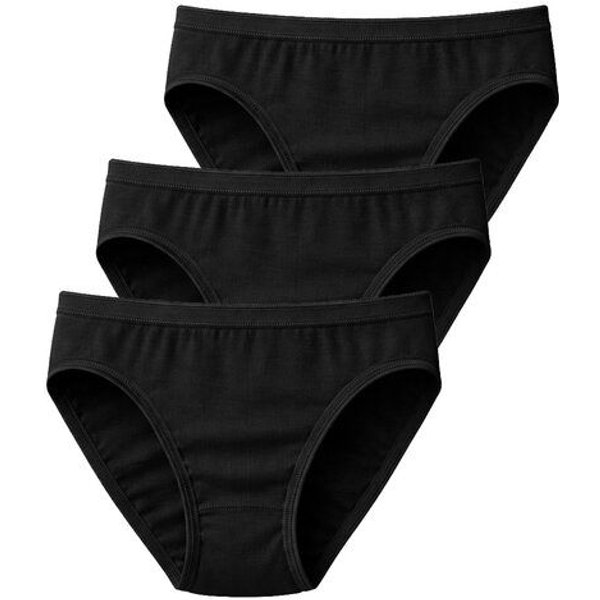 Haasis Bodywear Damen Mini Slip m. Glanzgummi, 3er Pack, Bio Baumwolle