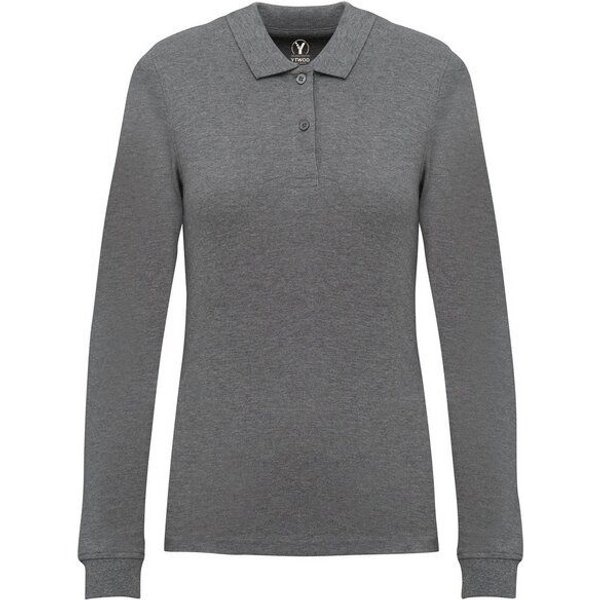 YTWOO Damen Piqué-Polo Langarm