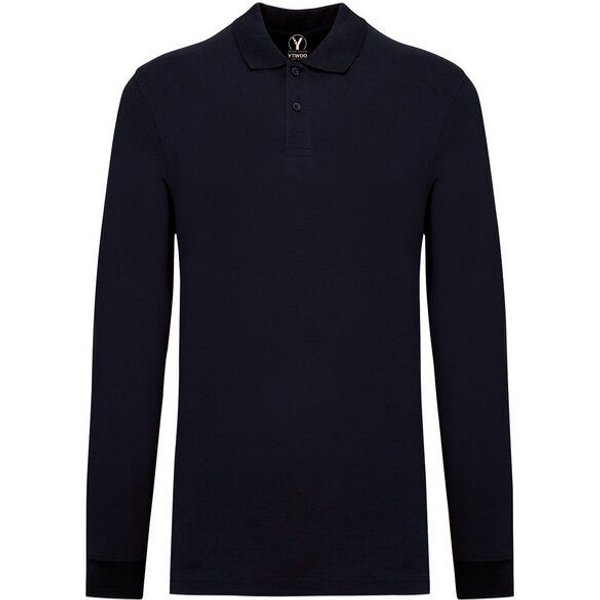 YTWOO Herren Piqué-Polo Langarm