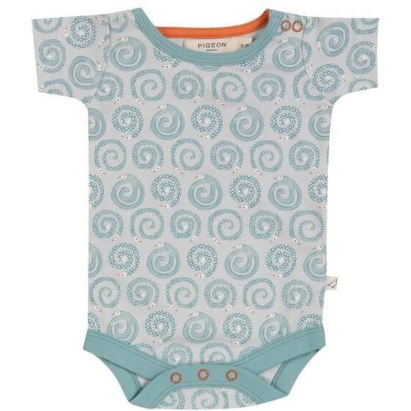 Pigeon by Organics for Kids Kinder-Kurzarmbody mit Aufdruck