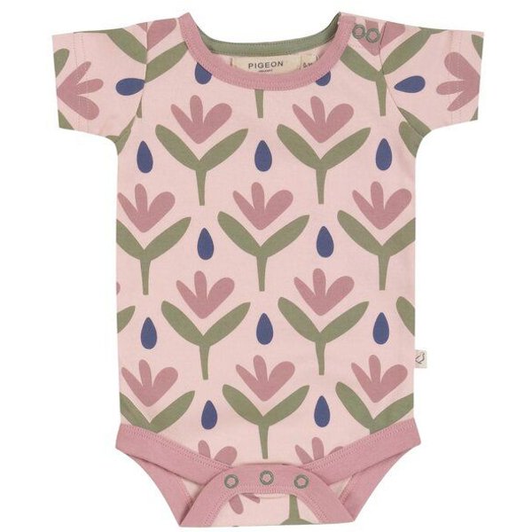 Pigeon by Organics for Kids Kinder-Kurzarmbody mit Aufdruck