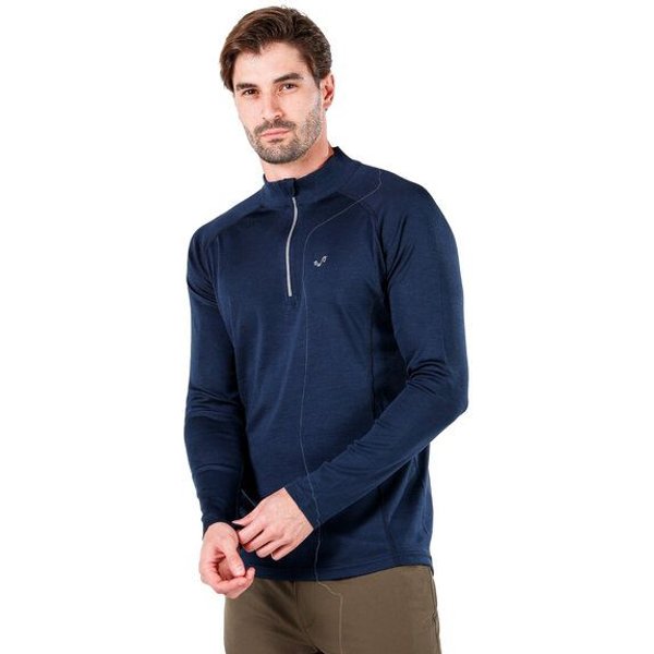 Woolona Langarmshirt - ASTRO - 100% Merinowolle (Zip)