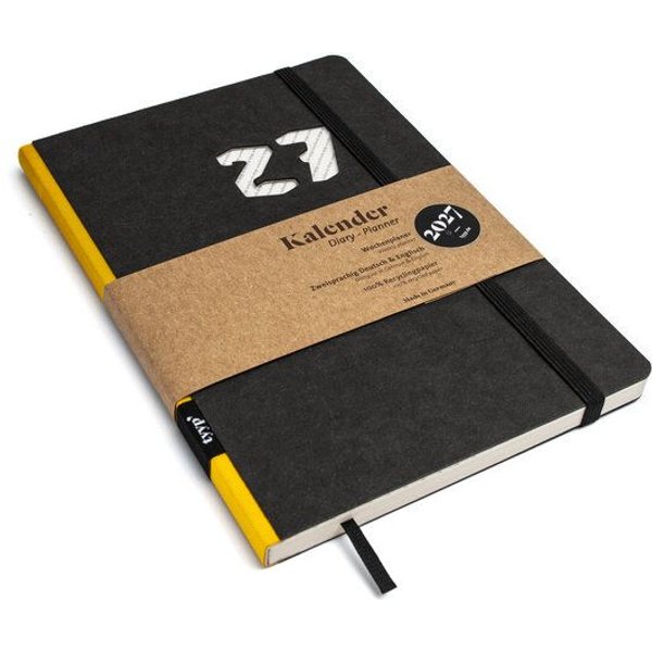tyyp Taschenkalender 2027 schwarz – achtsam planen auf Recyclingpapier – A5, vegan & handgefertigt