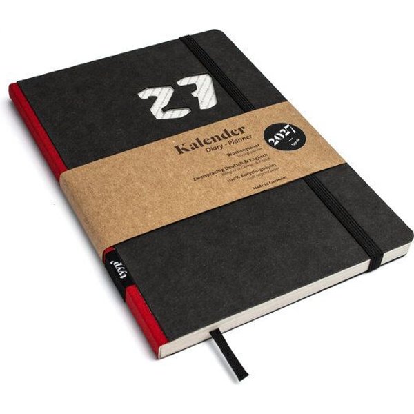 tyyp Taschenkalender 2027 schwarz – achtsam planen auf Recyclingpapier – A5, vegan & handgefertigt