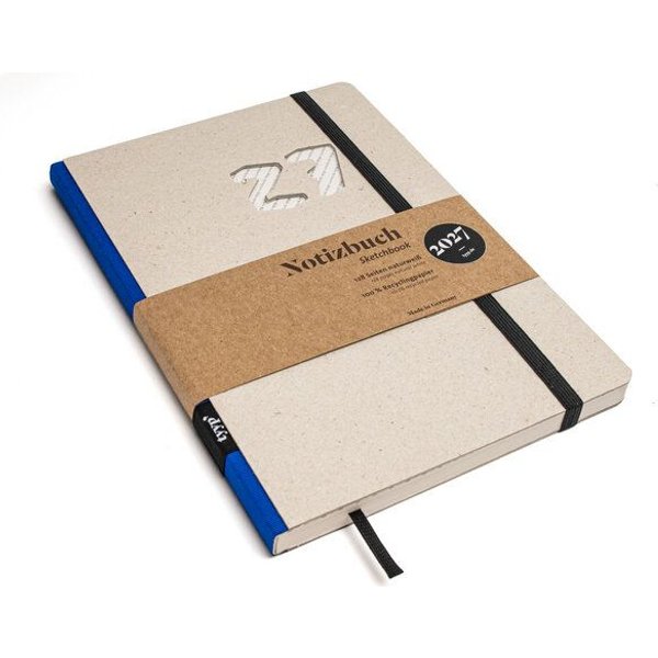 tyyp Wochenplaner 2027 – Taschenkalender A5 aus Recyclingkarton – grau, vegan & handgefertigt