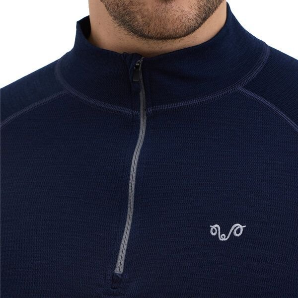 Woolona Langarmshirt - HALLDOR - 100% Merinowolle (Zip)