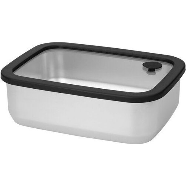 elasto Edelstahl Lunchbox mit Glasdeckel - auslaufsichere Brotdose