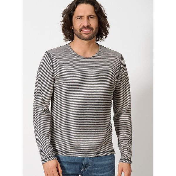 HempAge Herren Langarmshirt gestreift Hanf/Biobaumwolle
