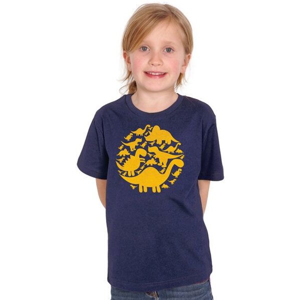 HANDGEDRUCKT "Dinos" Unisex Kinder T-Shirt Earth Positive