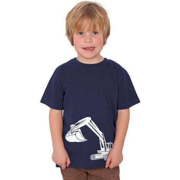 HANDGEDRUCKT "Bagger" Unisex Kinder T-Shirt Earth Positive