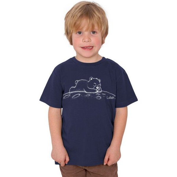 HANDGEDRUCKT "Later" Unisex Kinder T-Shirt Earth Positive