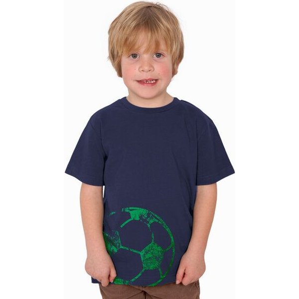 HANDGEDRUCKT "Fußball" Unisex Kinder T-Shirt Earth Positive