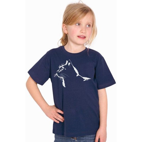 HANDGEDRUCKT "Stubentiger" Unisex Kinder T-Shirt Earth Positive