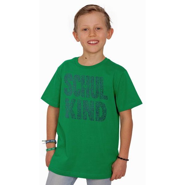 HANDGEDRUCKT "Schulkind" Unisex Kinder T-Shirt Earth Positive