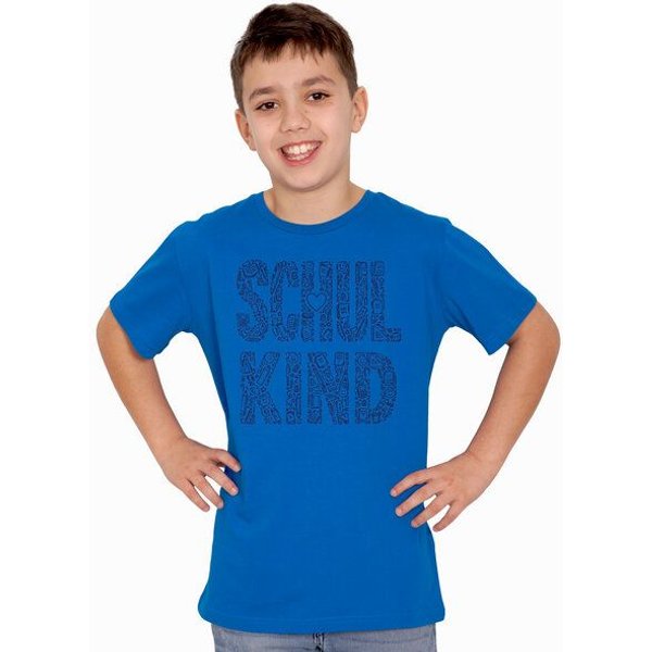 HANDGEDRUCKT "Schulkind" Unisex Kinder T-Shirt Earth Positive