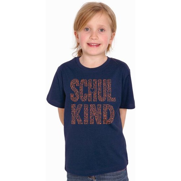 HANDGEDRUCKT "Schulkind" Unisex Kinder T-Shirt Earth Positive