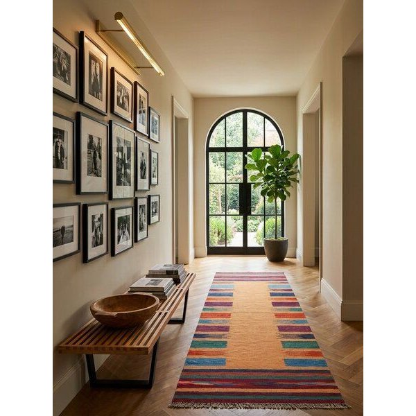 Kelim Gashgai Gelb „Rugtales“ aus Schurwolle, 61x200 cm