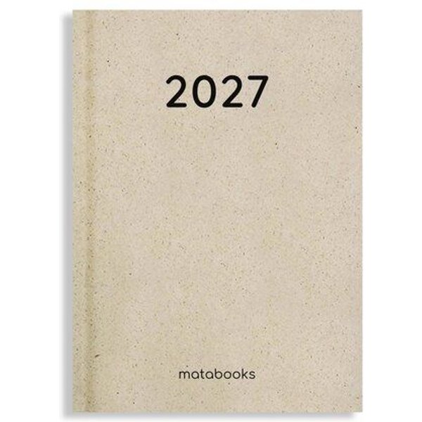 matabooks® Kalender 2027 A6 Basic aus Graspapier – Jahresplaner Samaya – Farbe: Nature S