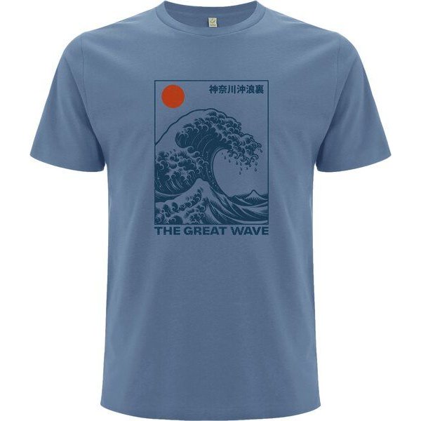 Spreecult Die große Welle - Bio und Fair - Männer Unisex T-Shirt - The Great Wave