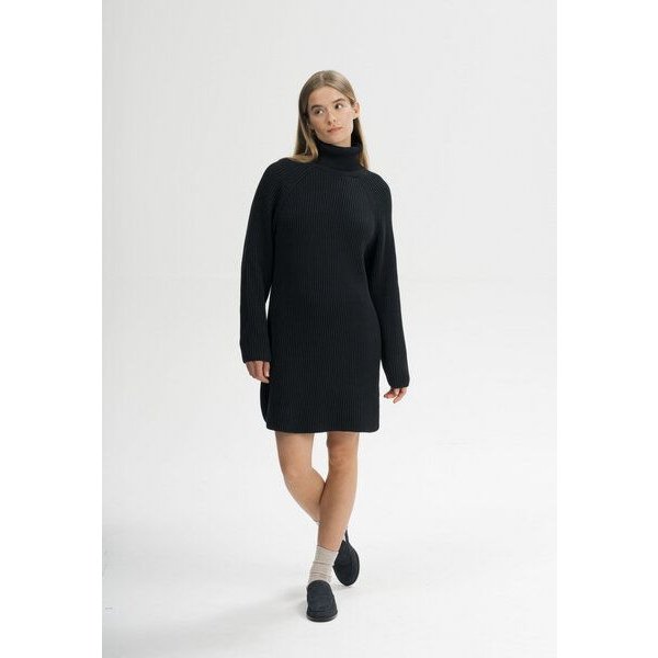 MELA Rippstrick Rollkragenkleid Style ARUNIKA aus 100% Bio-Baumwolle
