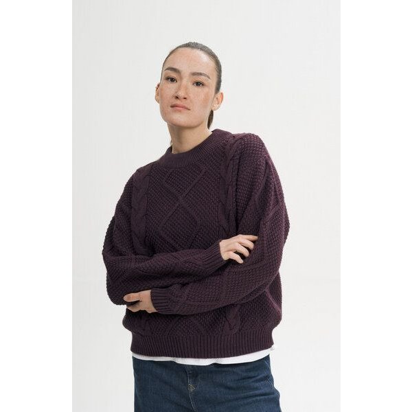 MELA Zopfmuster Strickpullover Style SAMAIRA aus 100% Bio-Baumwolle