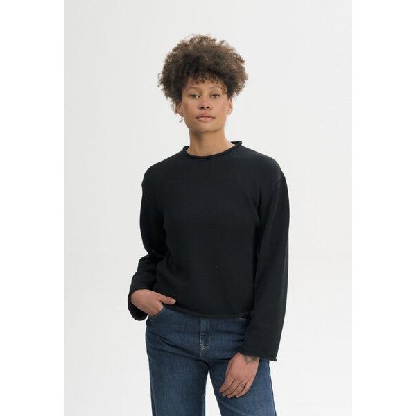 MELA Rollsaum Strickpullover Style GEETHA aus 100% Bio-Baumwolle