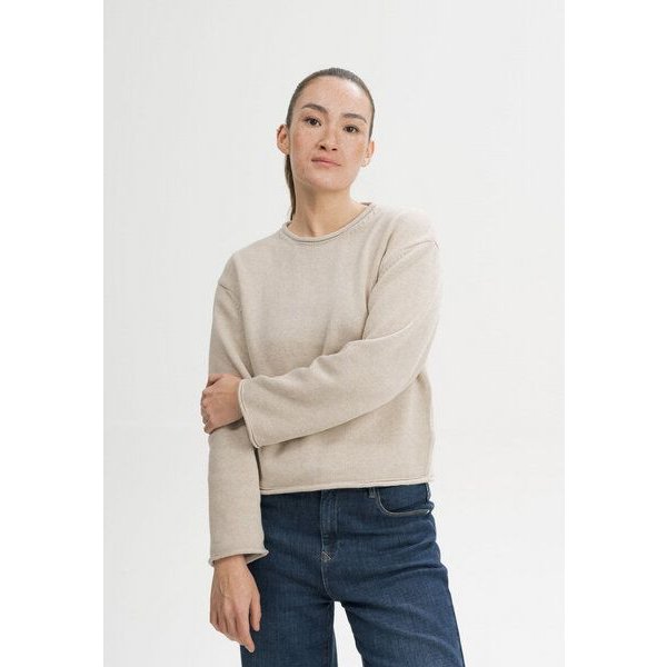 MELA Rollsaum Strickpullover Style GEETHA aus 100% Bio-Baumwolle