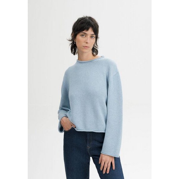 MELA Rollsaum Strickpullover Style GEETHA aus 100% Bio-Baumwolle