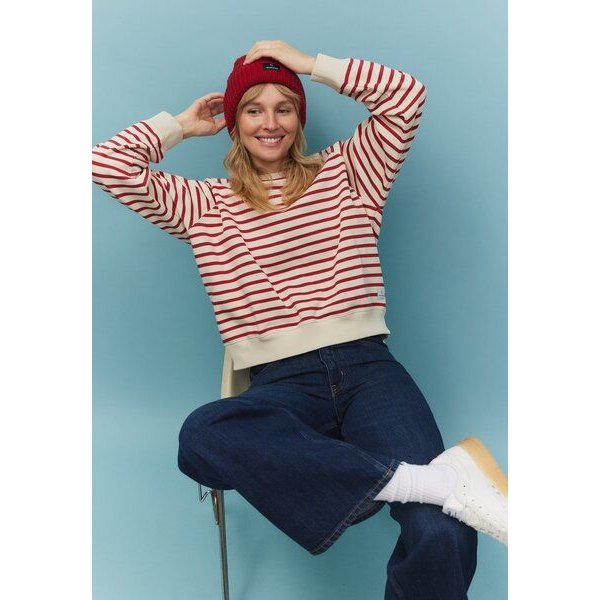 Damen Sweat aus Baumwolle - ALLAMANDA STRIPES - recolution