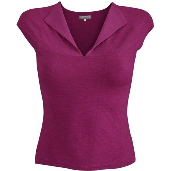 körber mode Damen Shirt aus weichem Lyocell, Farbauswahl dunkelfuchsia oder dunkelblau