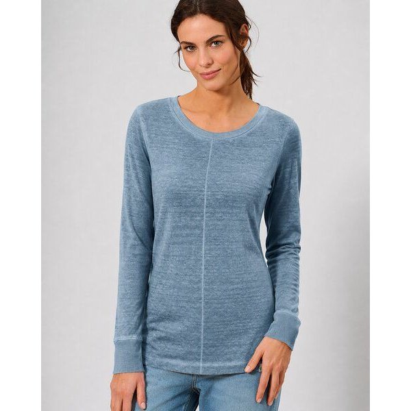 HempAge Langarmshirt mit mittiger Naht Hanf/Biobaumwolle