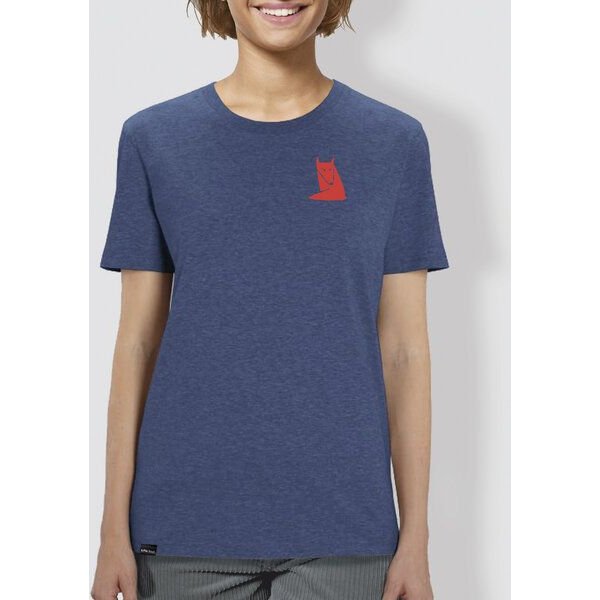 little kiwi Damen T-Shirt, "Fuchs", Navy, Dark Heather Indigo