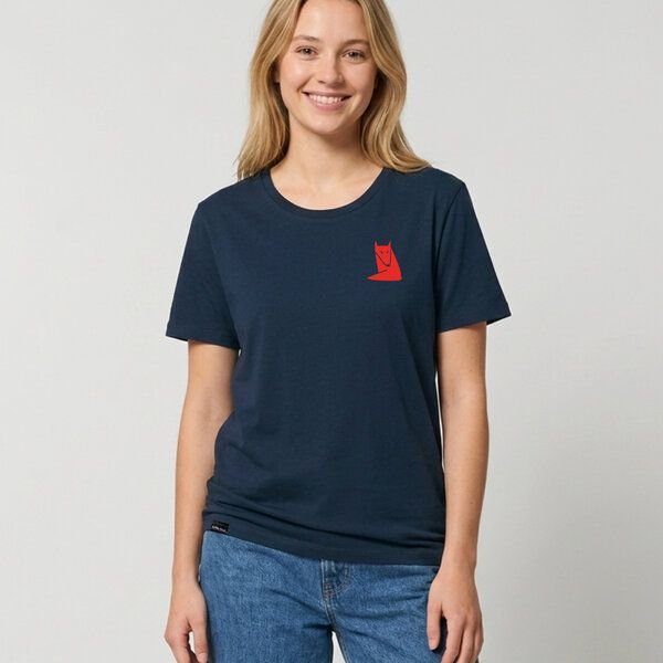 little kiwi Damen T-Shirt, "Fuchs", Navy, Dark Heather Indigo