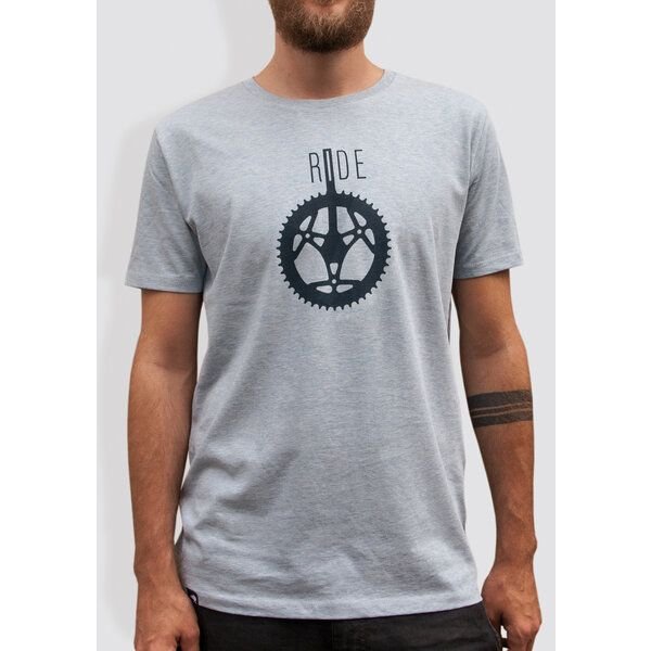 little kiwi Herren T-Shirt, "Ride", Ocean Depth, Heather Ice Blue