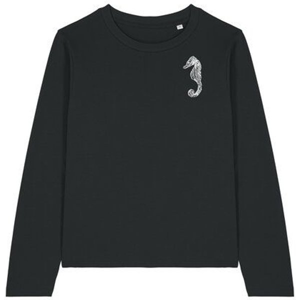 ilovemixtapes Kleines Seepferdchen Langarm-Damen-T-Shirt Relaxed Fit