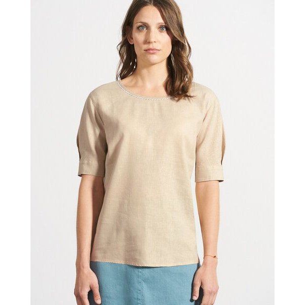 HempAge Feminine Halbarmbluse Hanf/Biobaumwolle